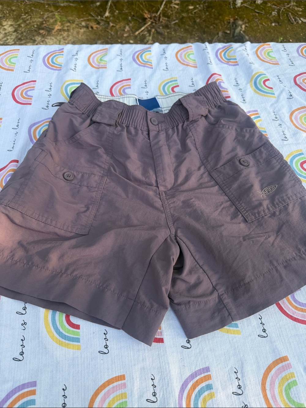 AFTCO Kids Elastic-Waist Cargo Shorts - Brown